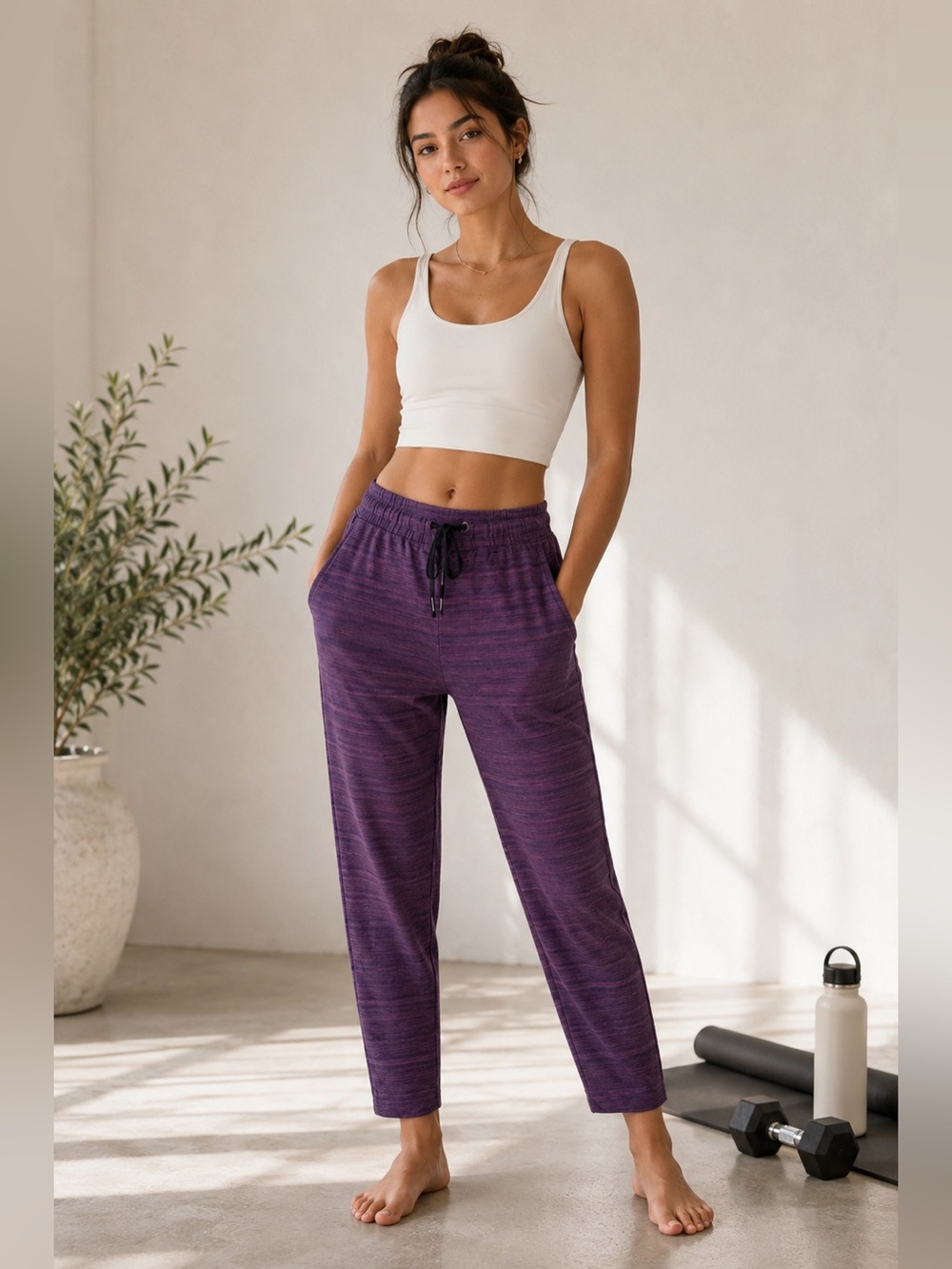 Lululemon On The Fly Pant 7/8 Luxtreme Space Dye Purple Size 8